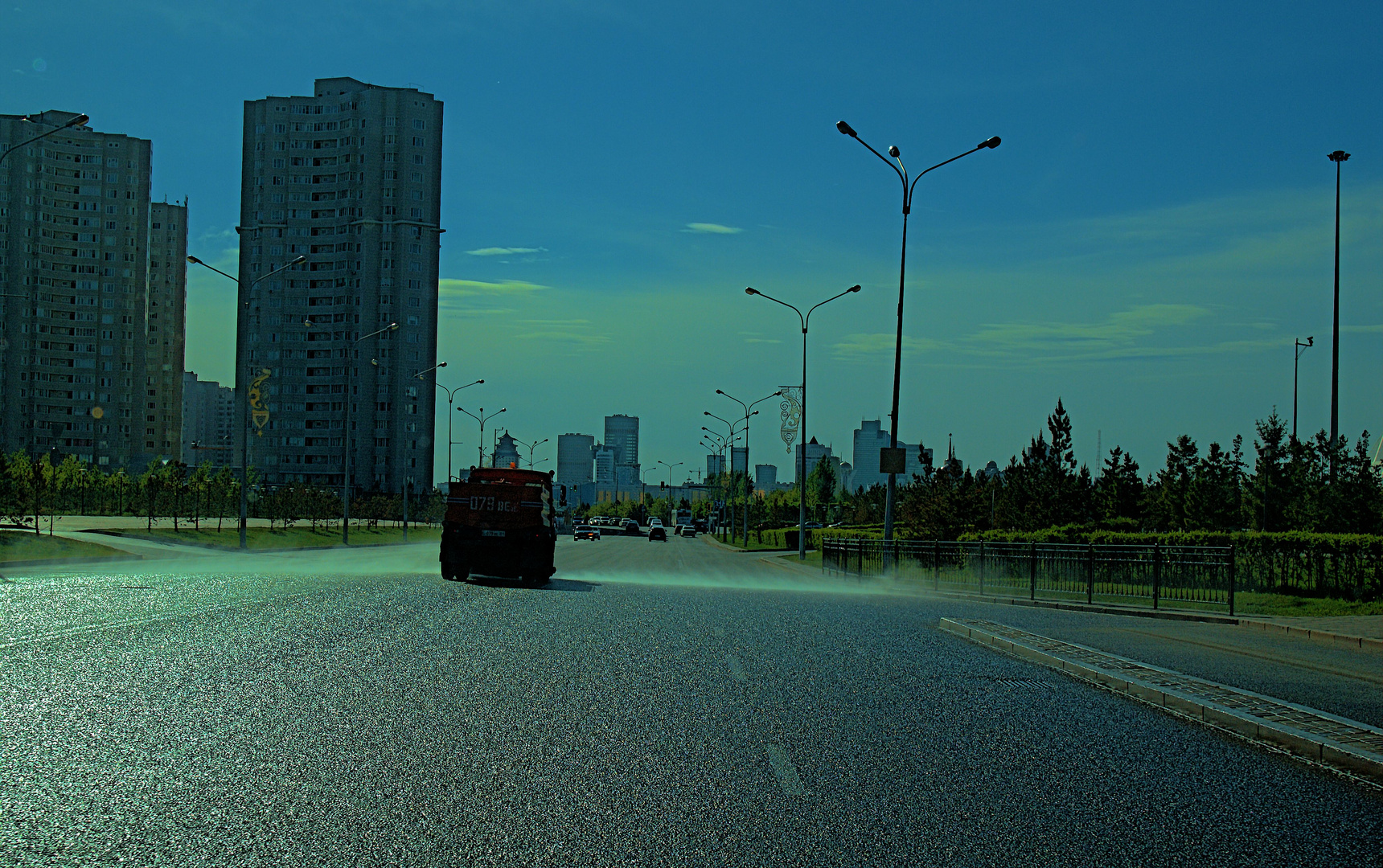 Straßenreinigung in Astana