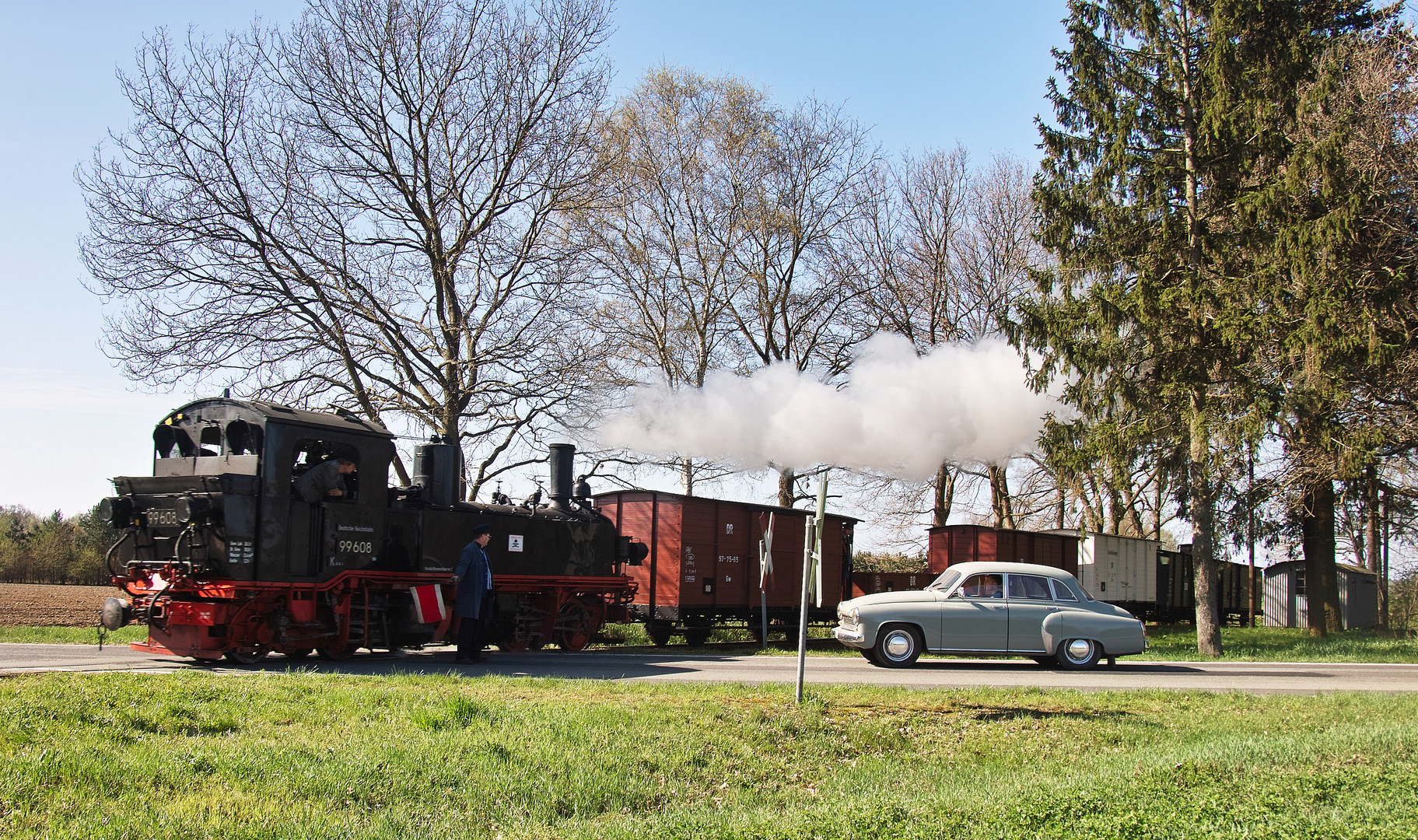 Straßensicherungsposten in Veltin