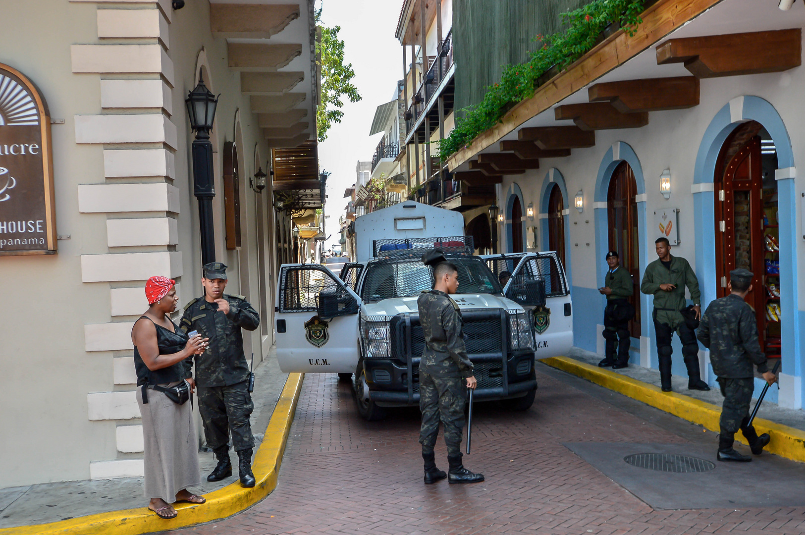 Straßenspere - Altstadt Panama City - Februar 2016