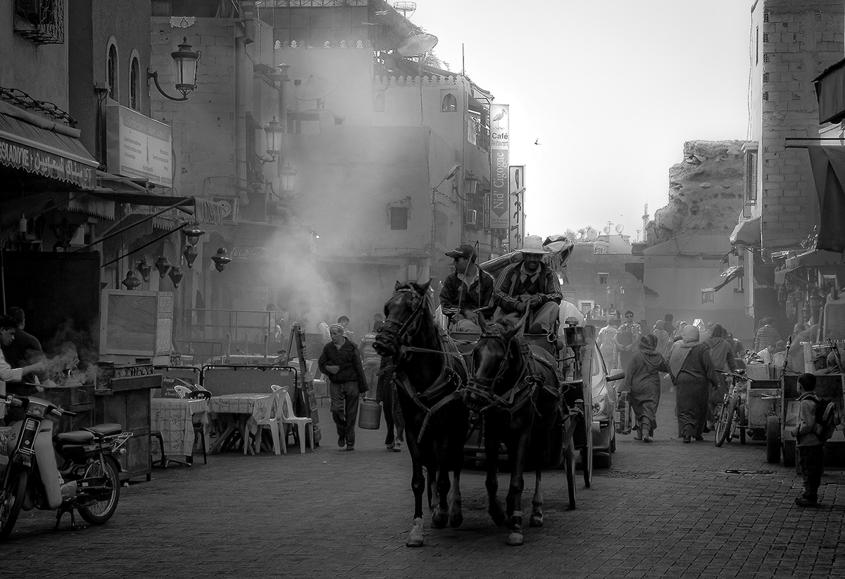 Straßenszene in der Kasbah von Marrakesch