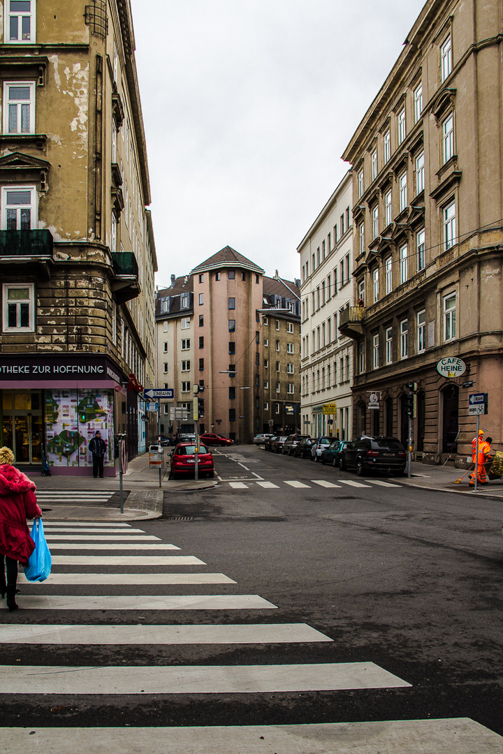 Straßenszene in der Leopoldstatadt (2. Bezirk)