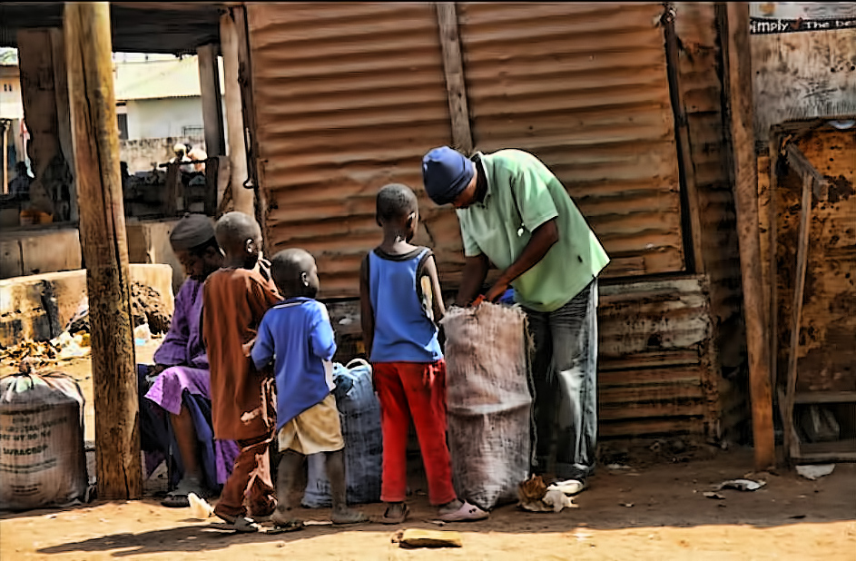 Straßenszene in Gambia