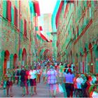 Straßenszene in San Gimignano, Toscana (3D+MPO-Link)