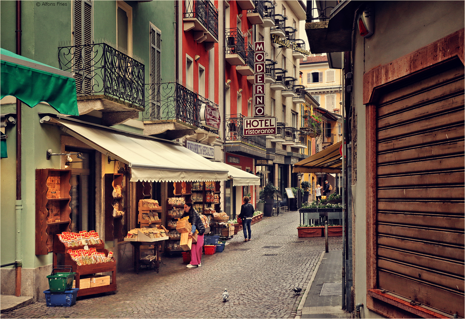 Straßenszene in Stresa, ...