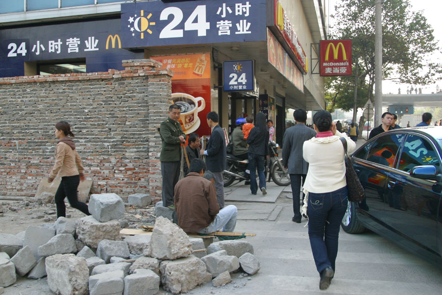 Straßenszene in Wuhan (China, Provinz Hubai)