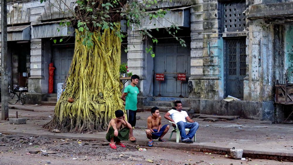 Strassenszene in Yangon