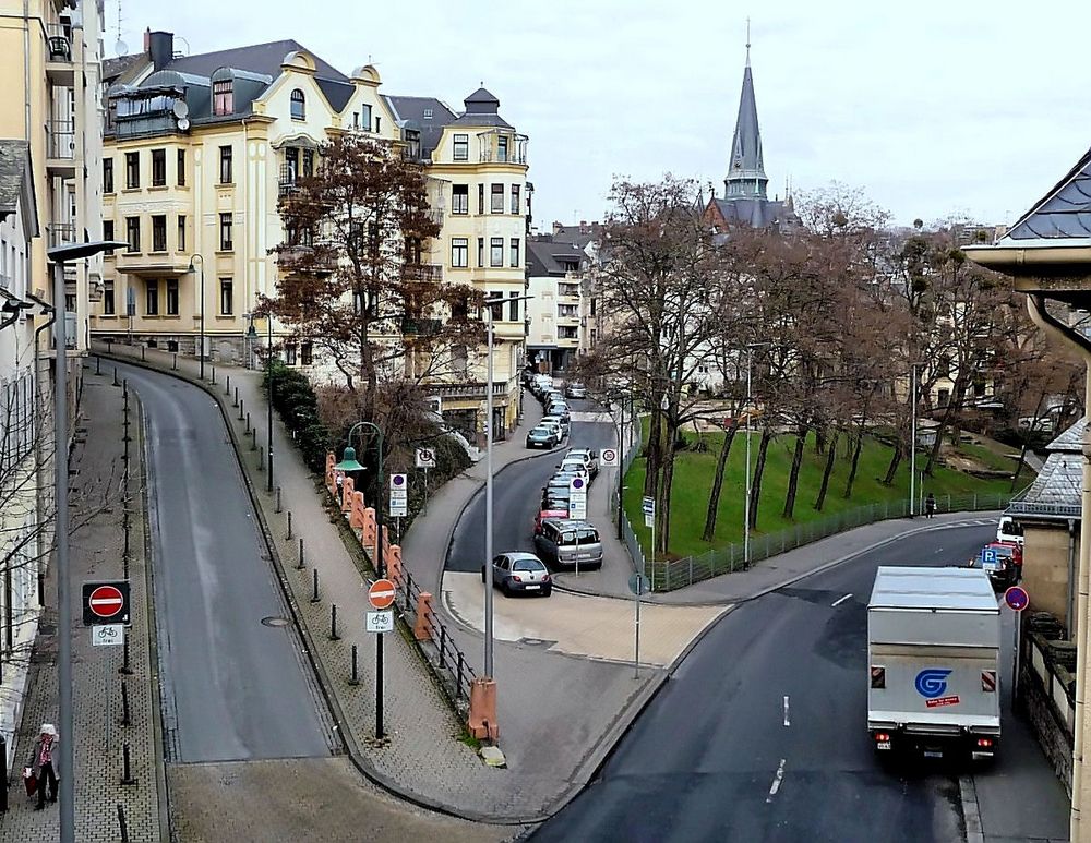 Straßenverzweigung in Wiesbaden
