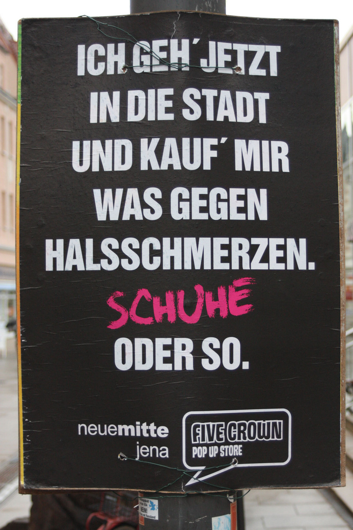 Straßenwerbung mit Inhalt