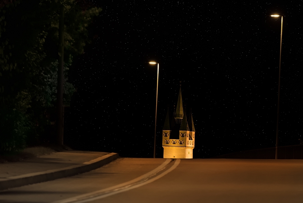 Straubinger Stadtturm bei Nacht