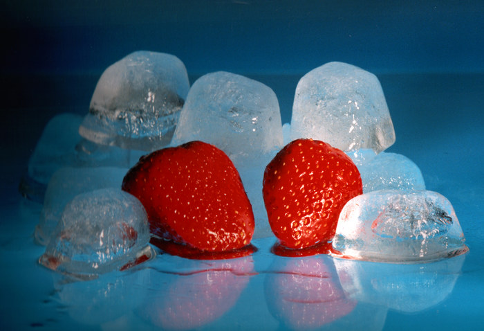 Strawberries on ice