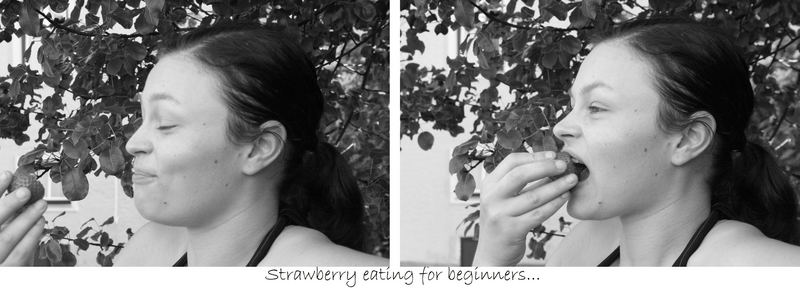 strawberry eating..