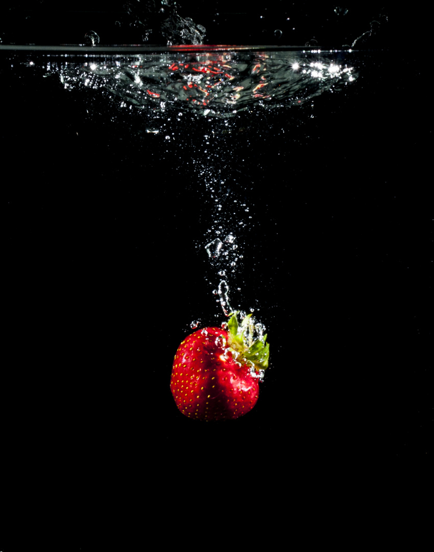 Strawberry falling