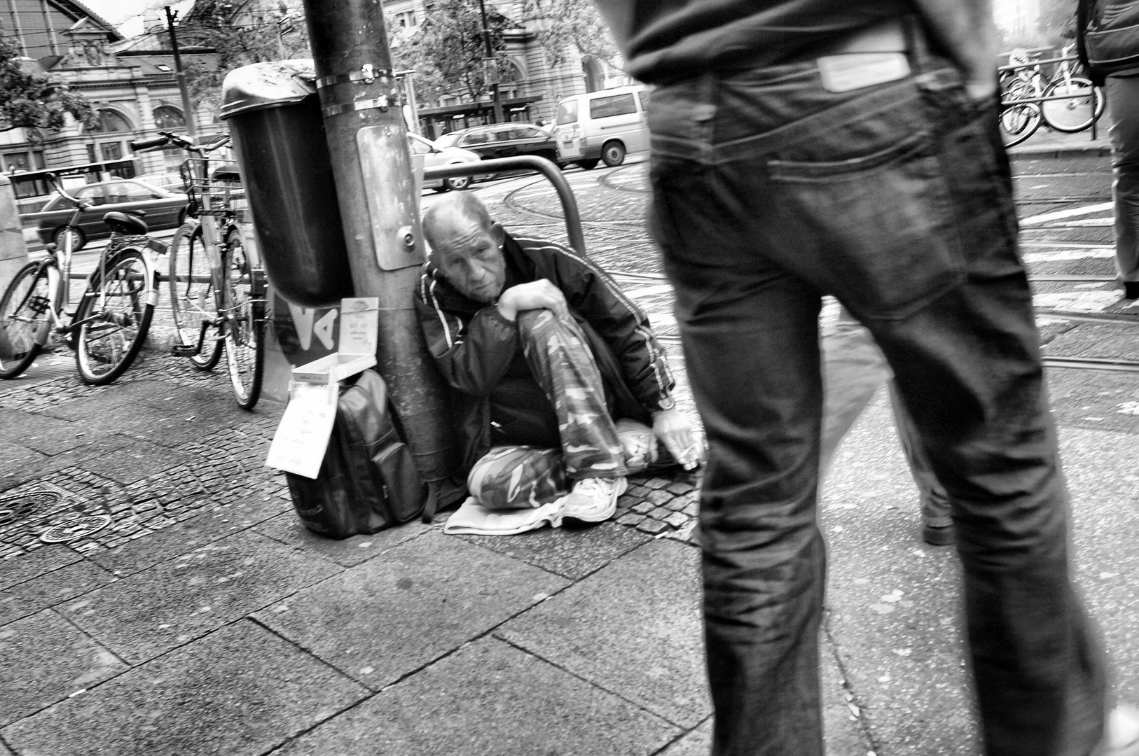 street beggar in Frankfurt