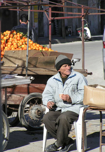 street scene in Jeble(I): the morning coffee