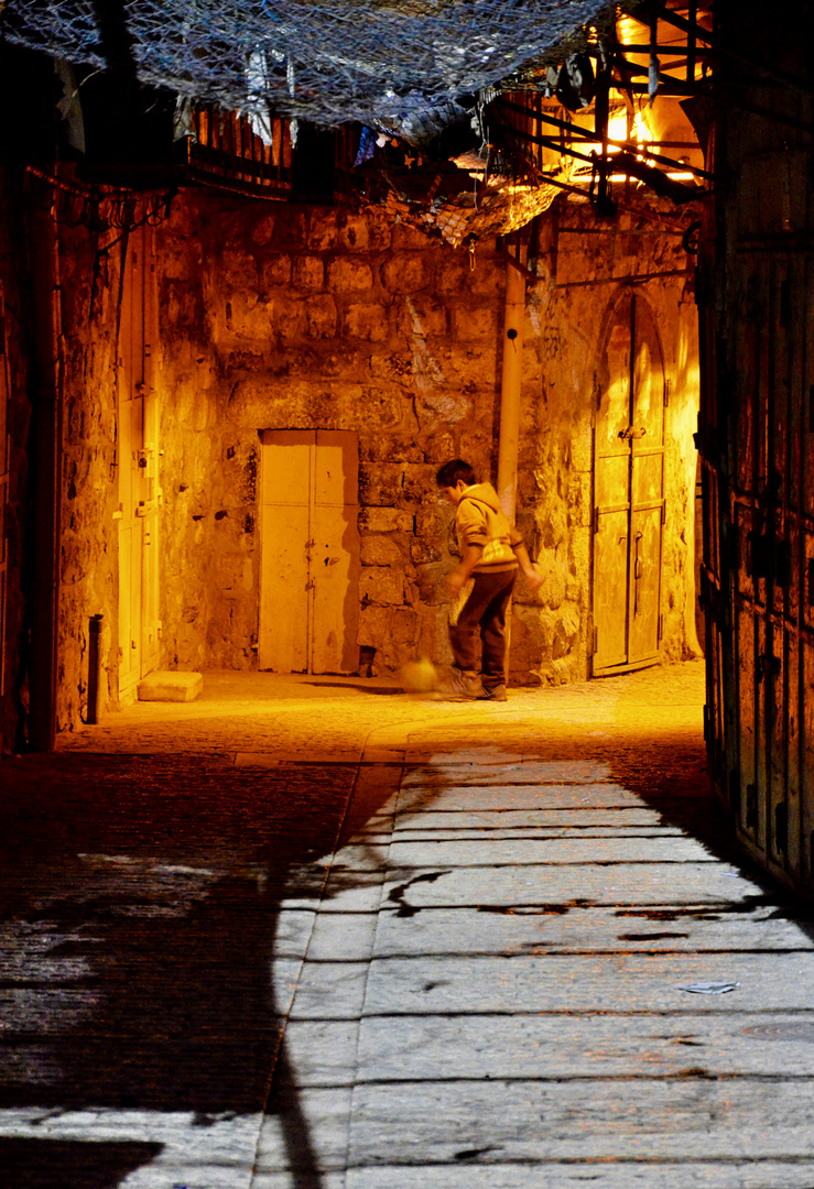 Street soccer in Hebron