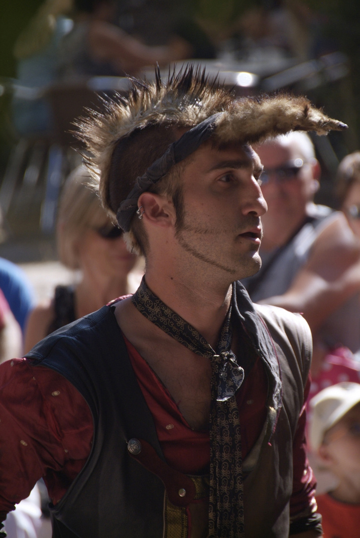 Street theatre at Couvertoirade, France