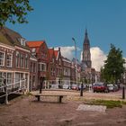 Street with canal of Delft