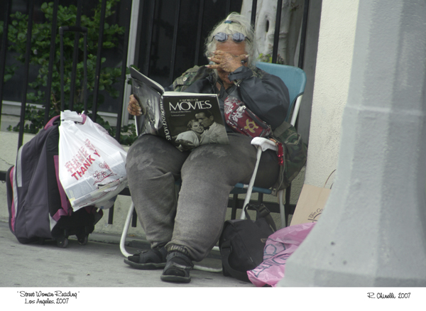 Street Woman Reading