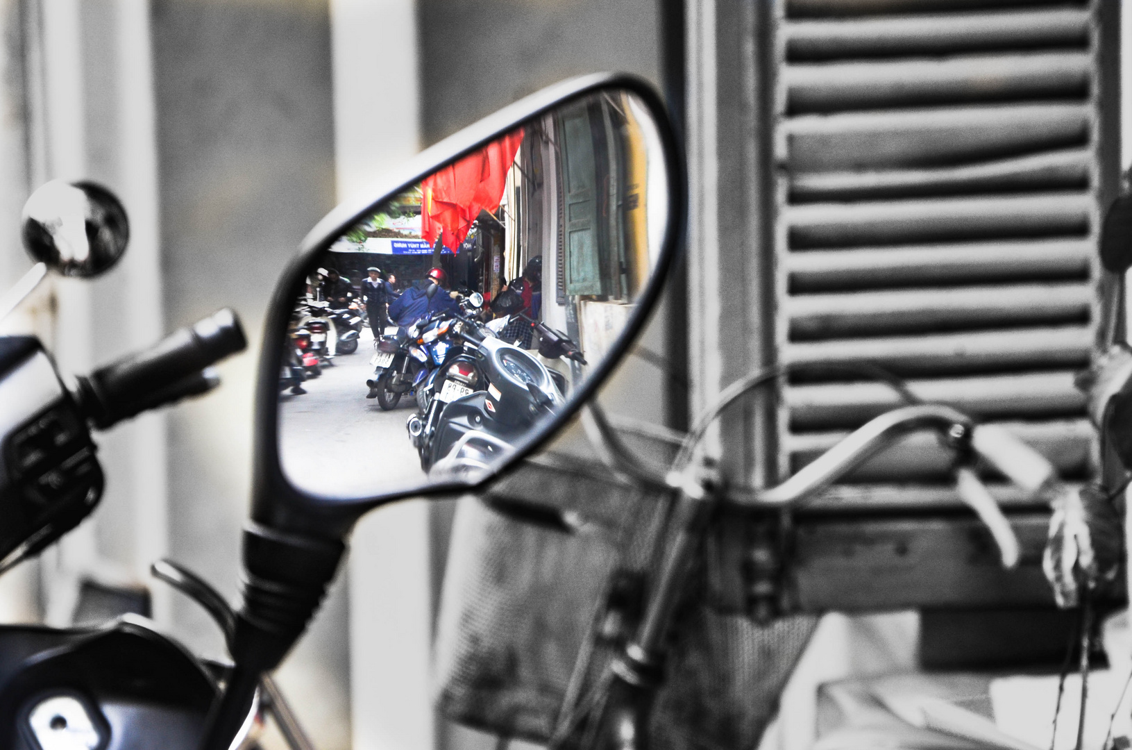 Streets of Hanoi in a mirror