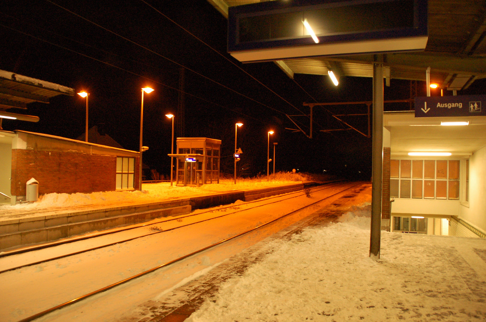 Strenger Winter am Bahnhof