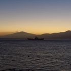 stretto di messina al tramonto