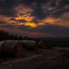 Strohballen im Abendlicht