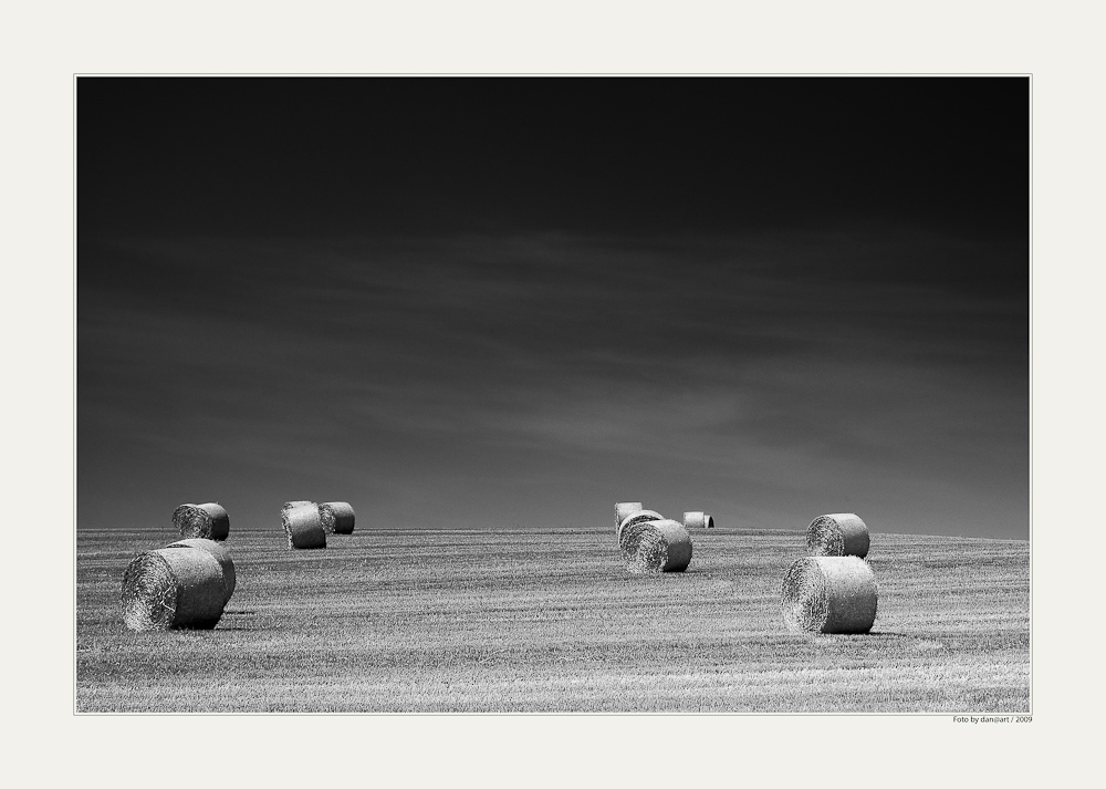 Strohrollen auf dem Feld