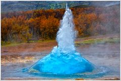 Strokkur im Herbst