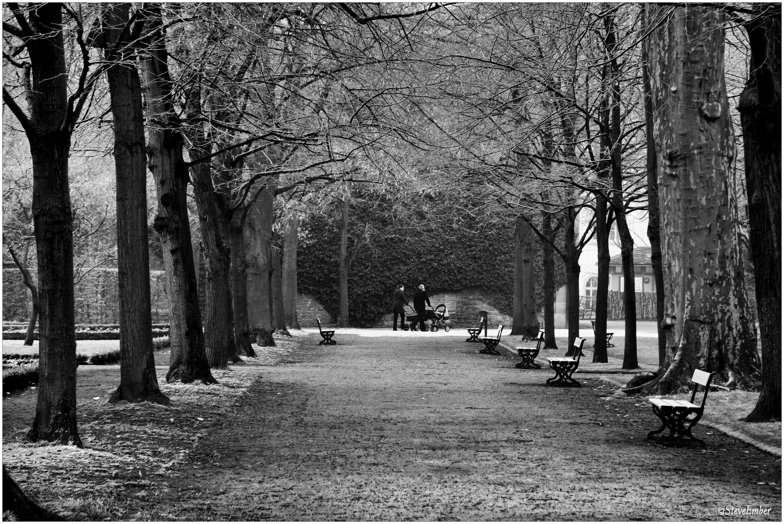 Strollers in a Frosty Hofgarten