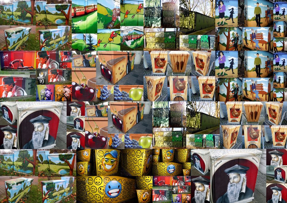 Strom Verteiler Kästen,können kleine Kunstwerke sein. Foto & Bild