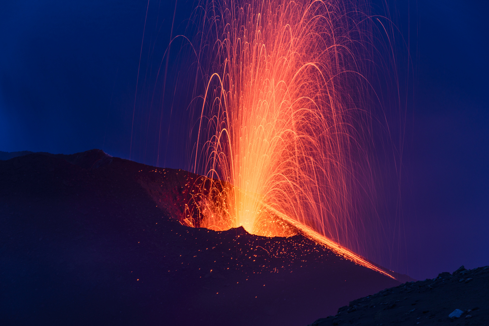 Stromboli Krater, Stromboli, Liparische Inseln, Sizilien