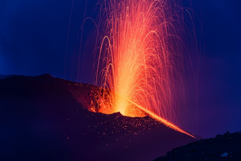 Stromboli Krater, Stromboli, Liparische Inseln, Sizilien