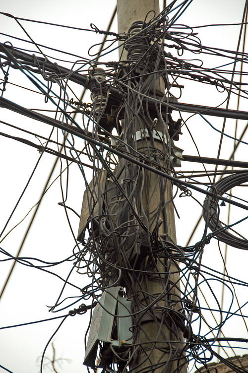 Stromleitungskunst in Peking