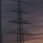 Strommast beim Sonnenuntergang