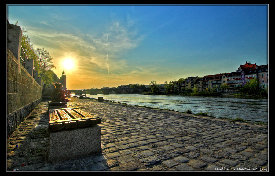 studium im sonnenuntergang