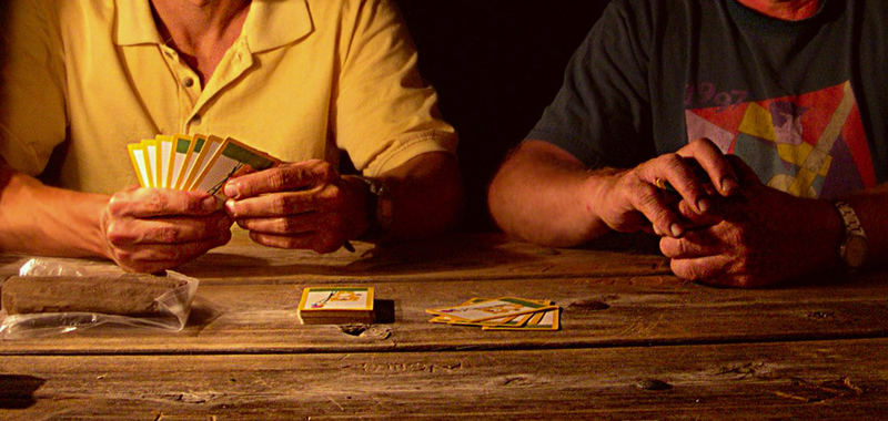 study of hands with cards