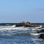 Stürmische Ostsee an der Warnemünder Westmole