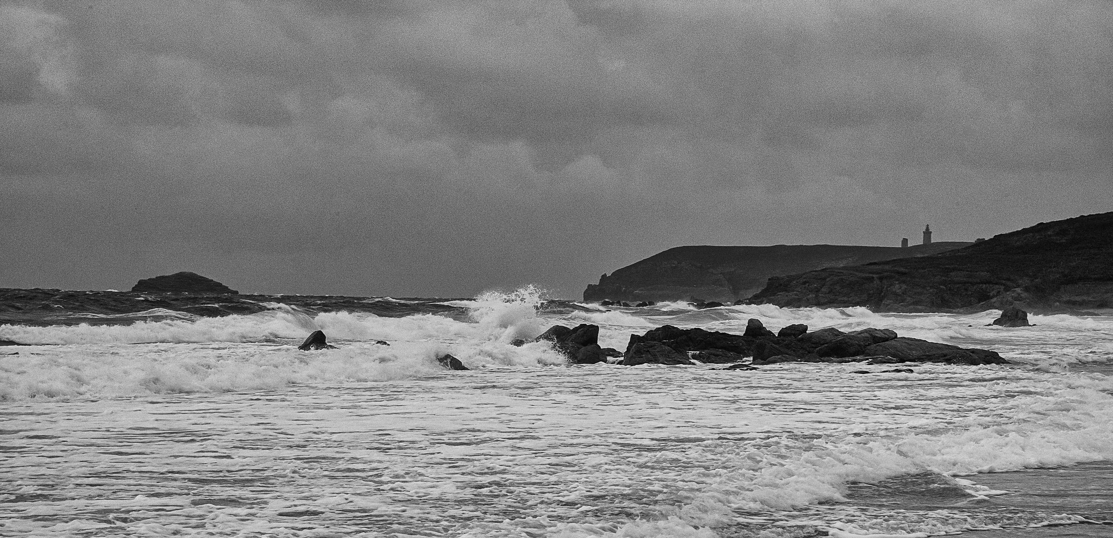 Stürmische See am Pléhérel Plage