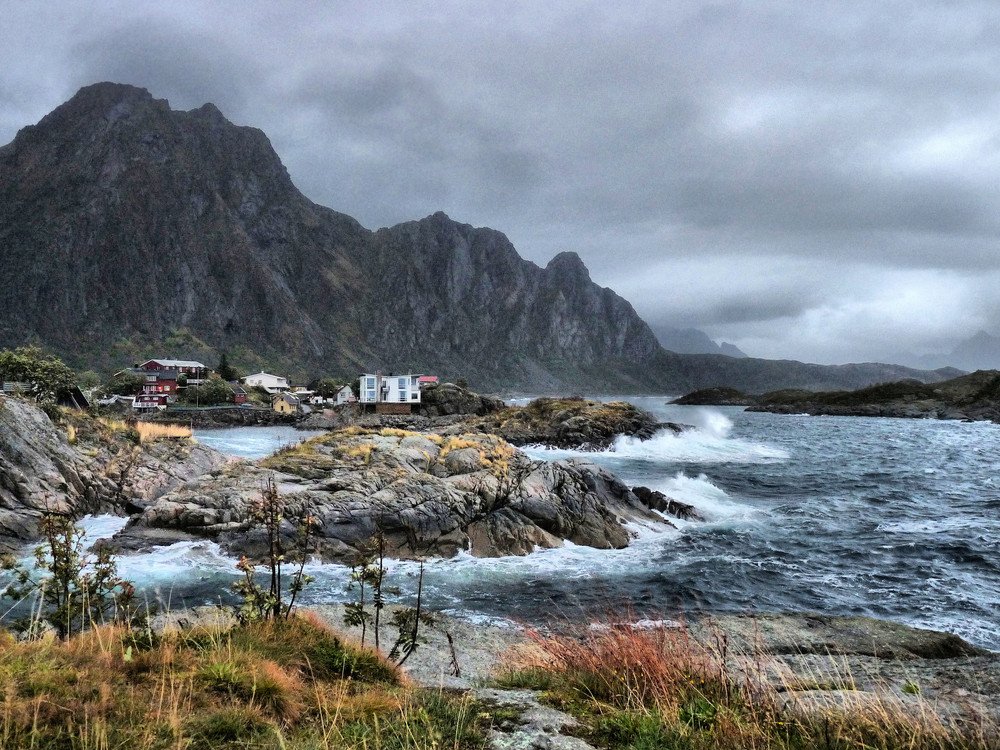 Stürmische See in Svolvaer