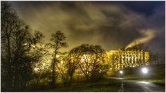 Stürmische Winternacht am Schloss Wilhelmshöhe