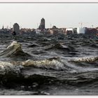 Stürmischer Blick auf Stralsund.....