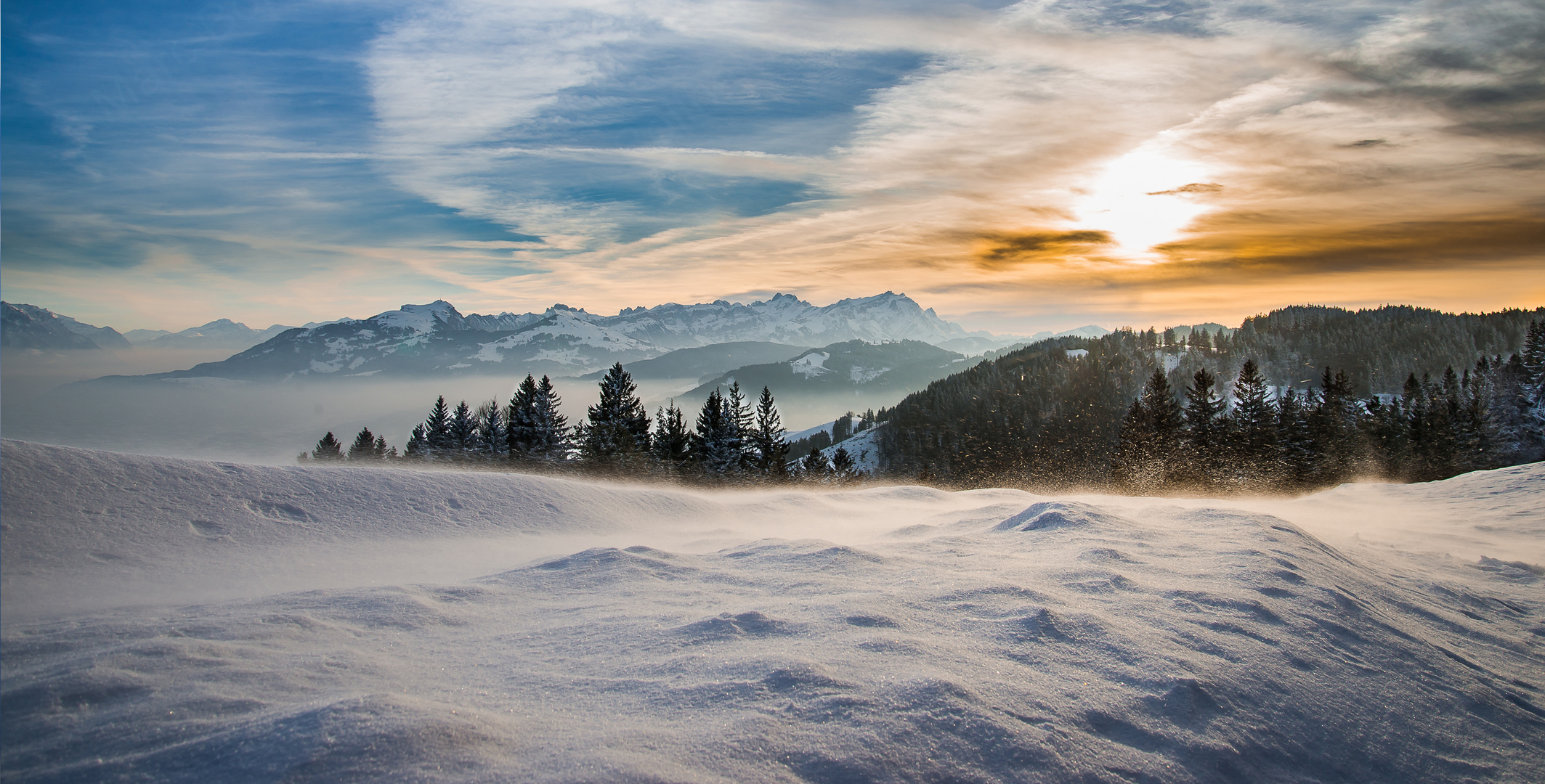 "Stürmischer" Schneetag