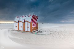 Stürmischer Sonnenuntergang am Strand von Norddorf