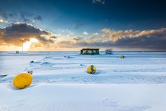 Stürmischer Sonnenuntergang am Strand von Norddorf