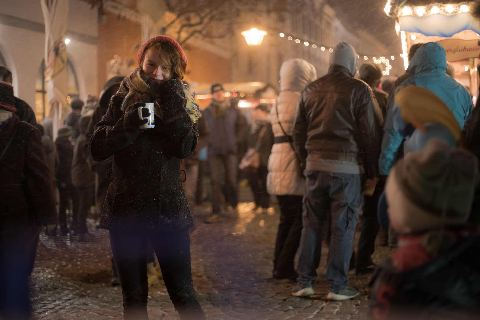 Stürmischer Weihnachtsmarkt