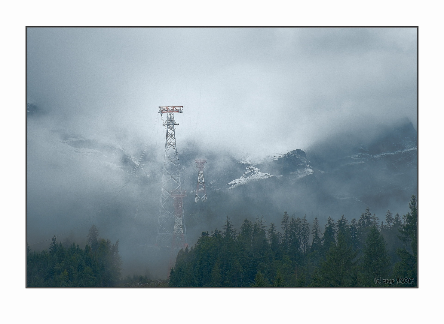 Stütze der Zugspitzseilbahn