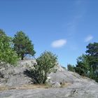 Stuhl auf Felsen in den Schären