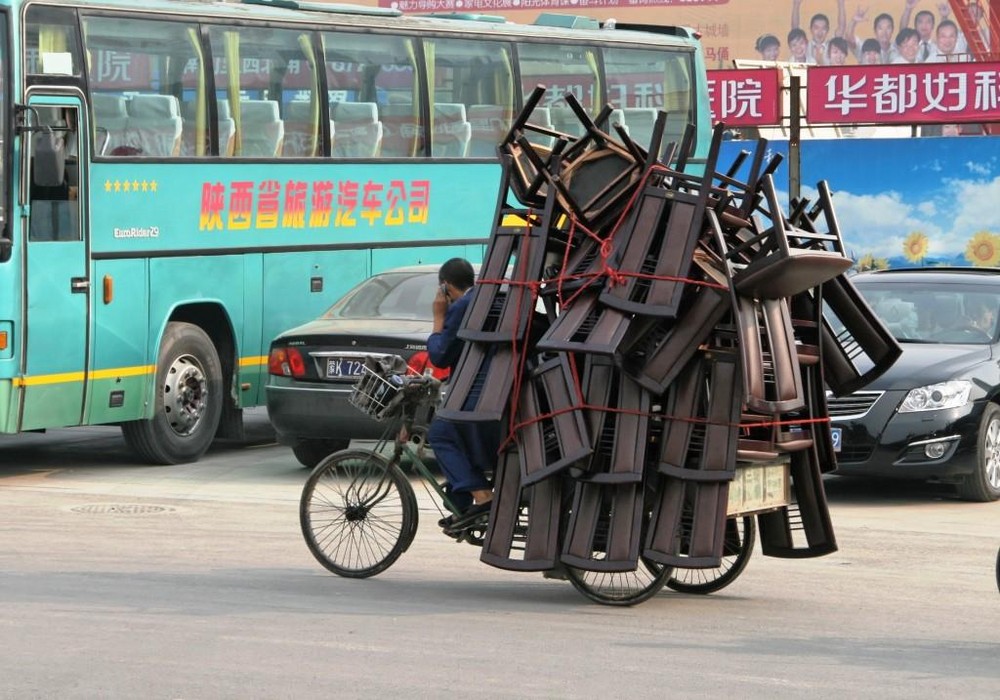 Stuhl-Transport-Künstler in Xian