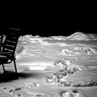 Stuhl und Herz im Schnee