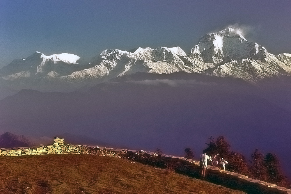 Stunning view to the Himalayan mountain range